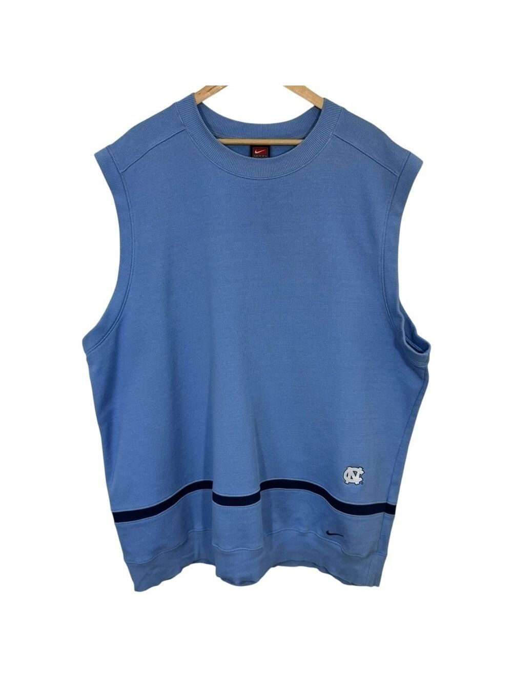 Vintage Nike UNC North Carolina Sweatshirt Vest Mens XL Blue Athletic Tar Heels